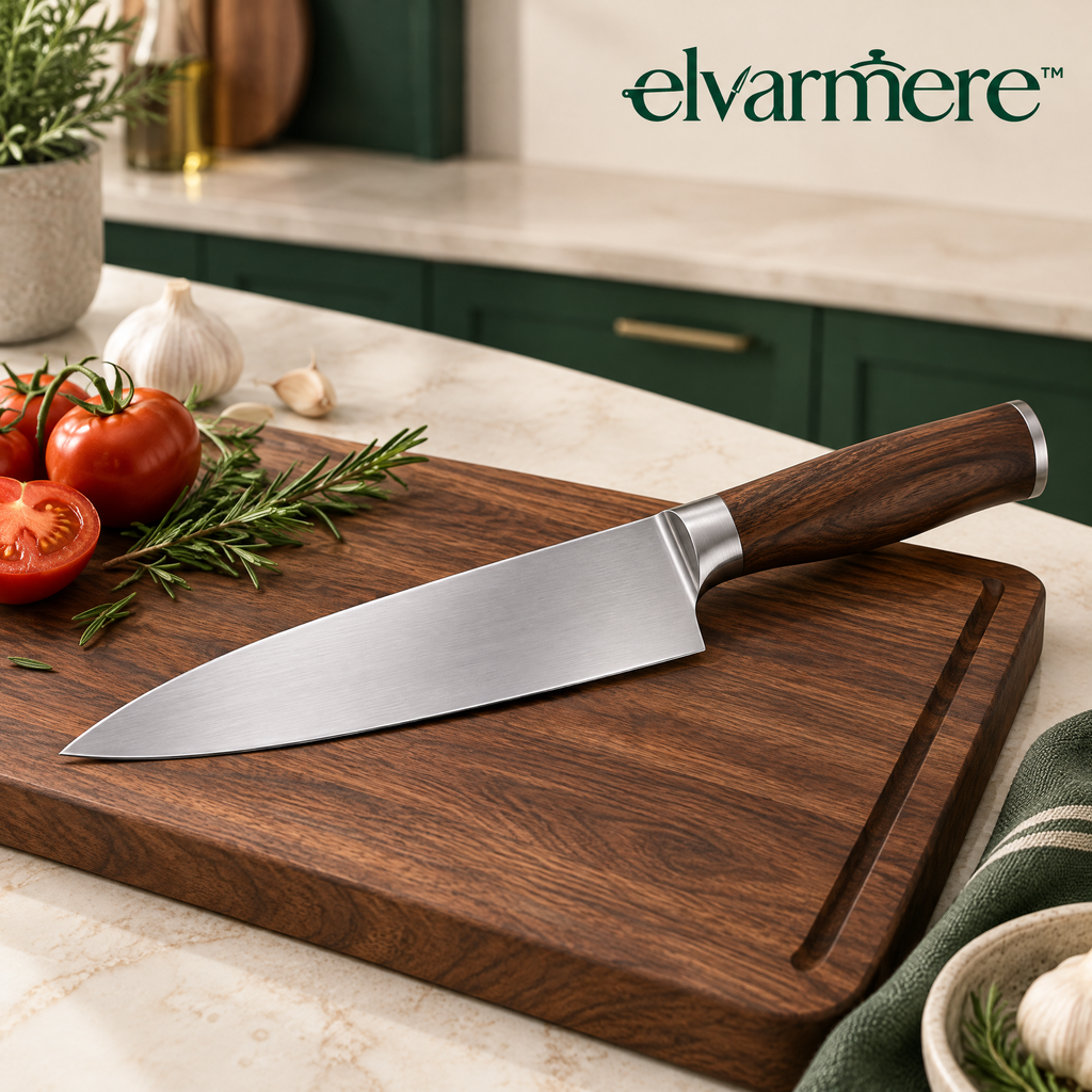 Elvarmere™ Wood Handle Stainless Steel Chef’s Knife