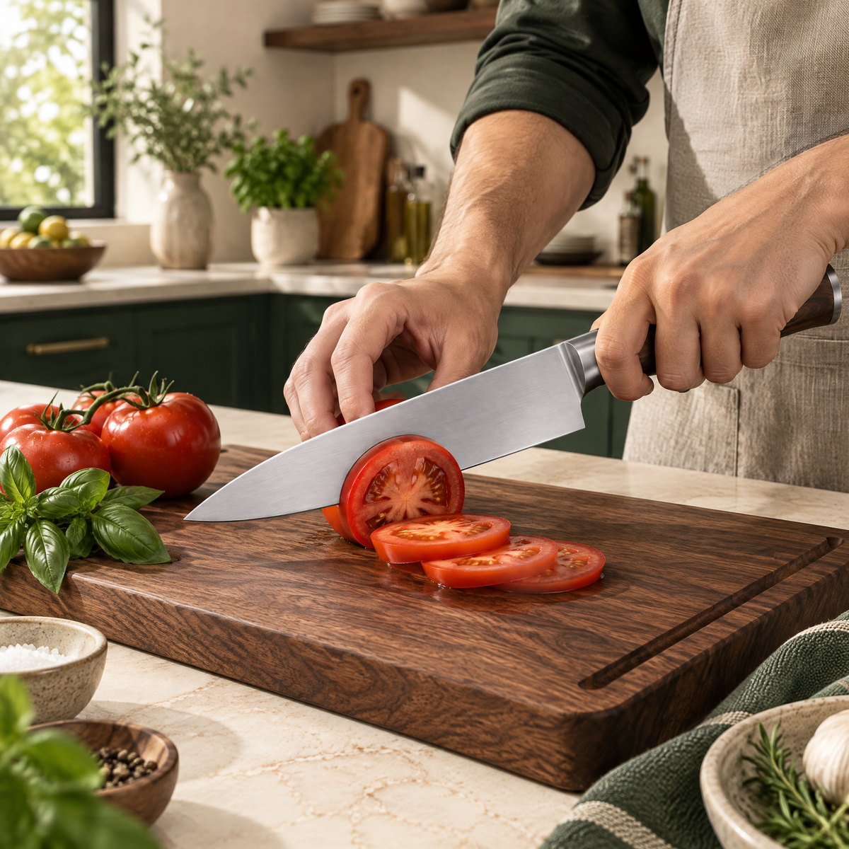 Elvarmere™ Wood Handle Stainless Steel Chef’s Knife