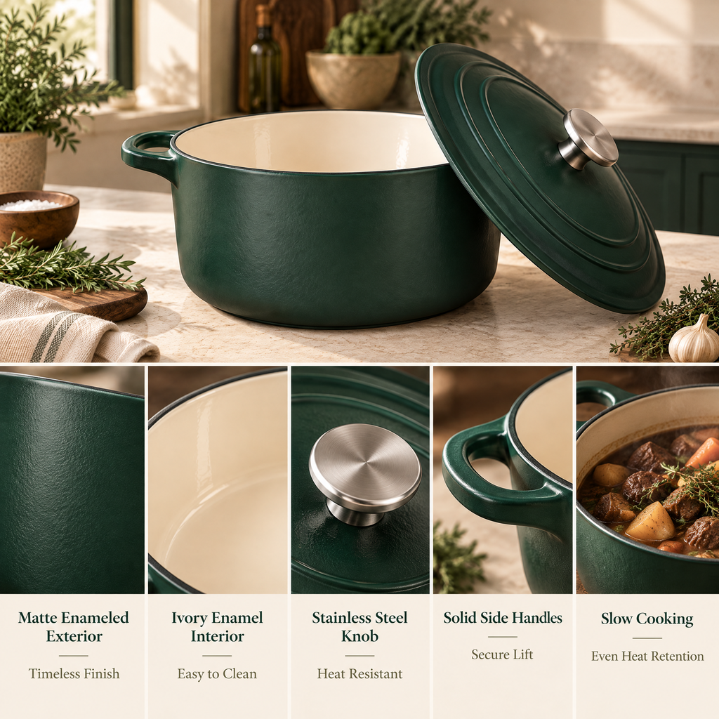 Elvarmere™ Classic Green Covered Dutch Oven