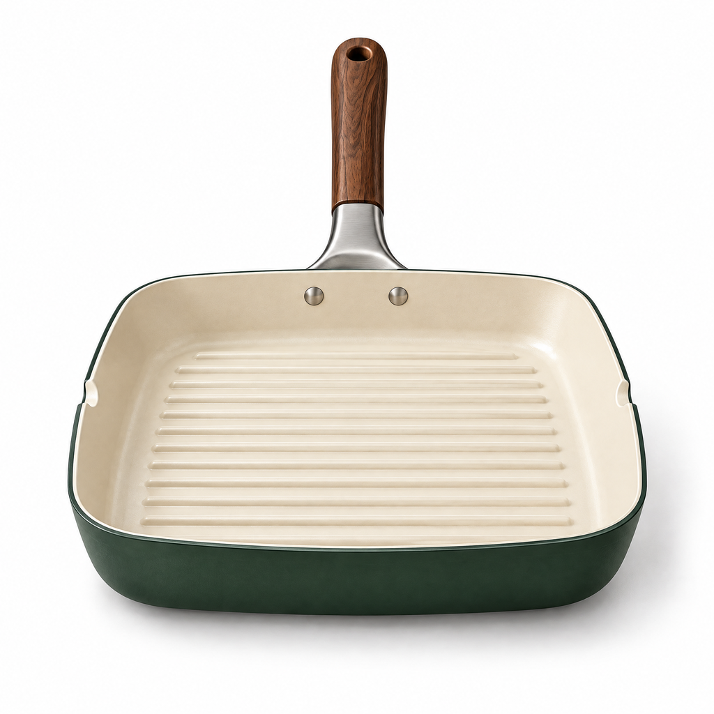 Elvarmere™ Ridged Square Grill Pan with Wood Handle