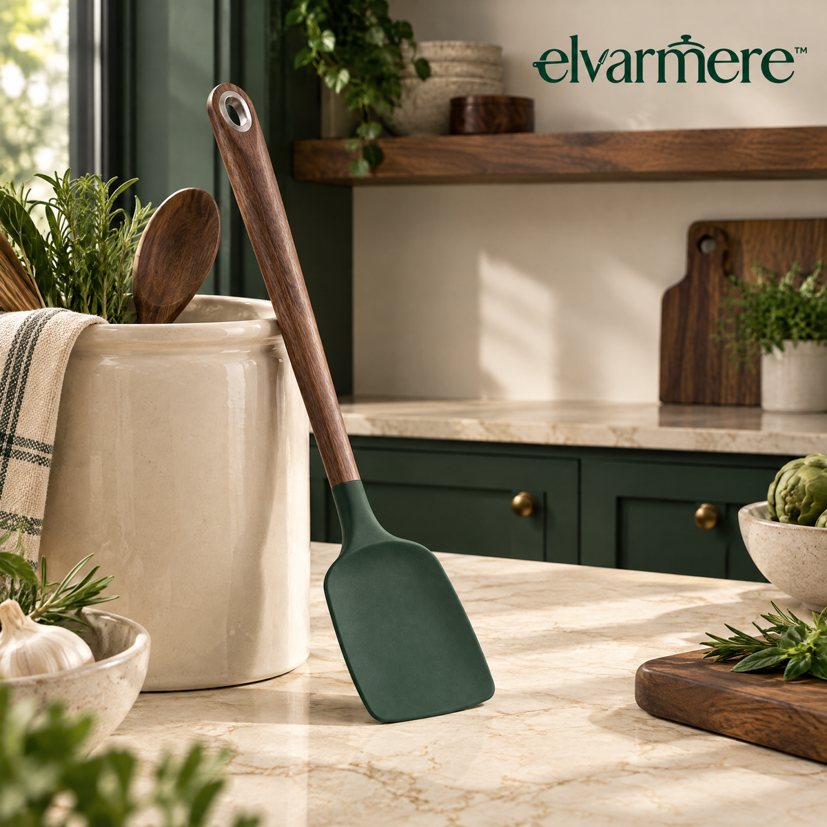 Elvarmere™ Wood Handle Silicone Kitchen Turner
