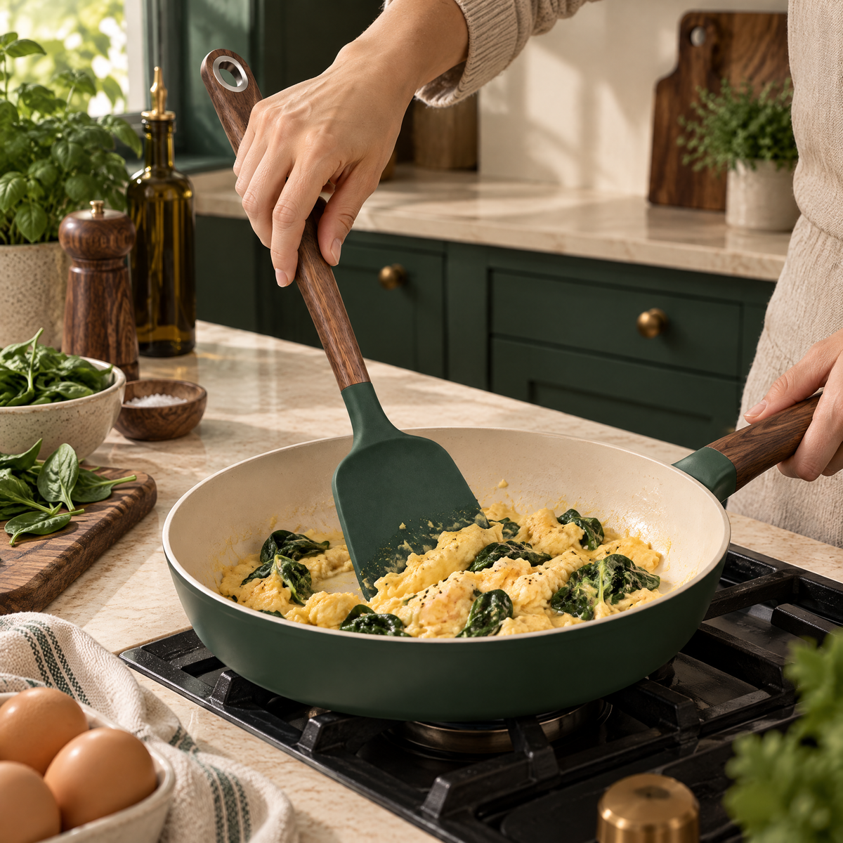 Elvarmere™ Wood Handle Silicone Kitchen Turner