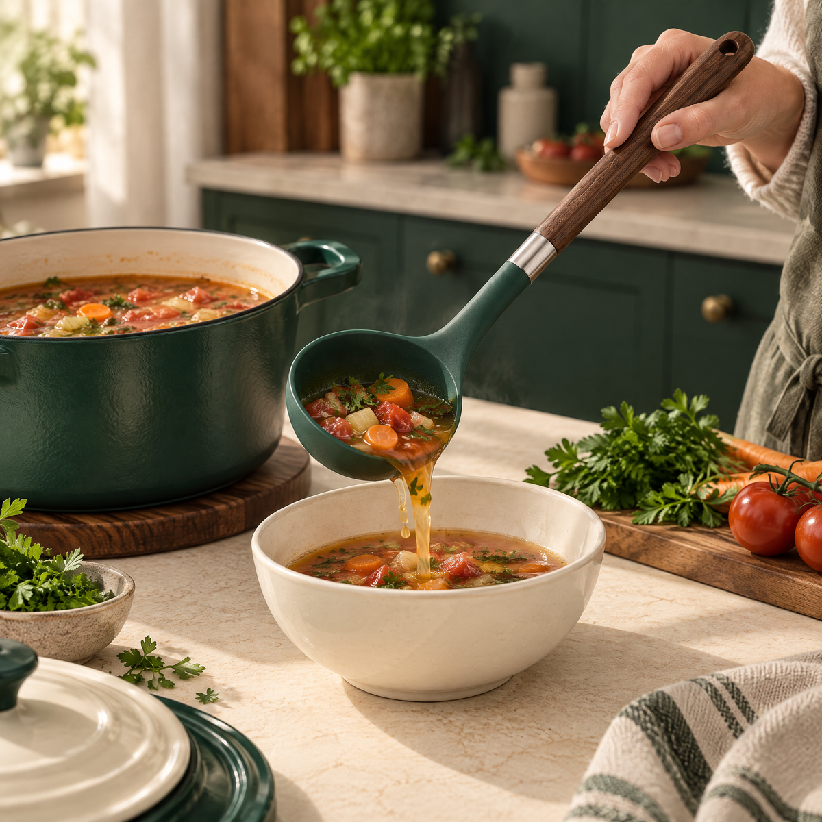Elvarmere™ Deep Bowl Soup Ladle with Wood Handle