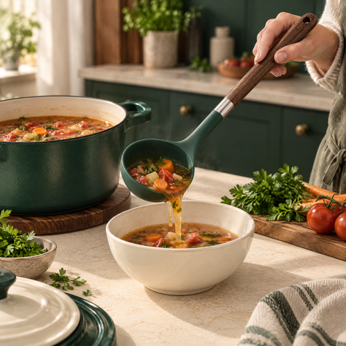 Elvarmere™ Deep Bowl Soup Ladle with Wood Handle