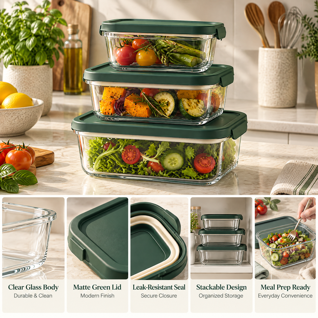 Elvarmere™ Stackable Glass Food Storage Container Set