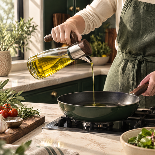 Elvarmere™ Glass Olive Oil Dispenser with Wood Handle