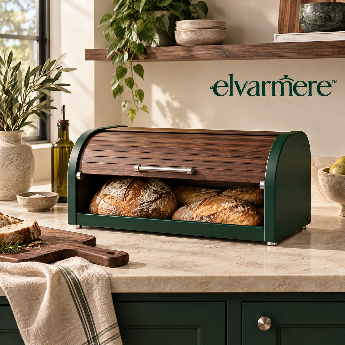 Elvarmere™ Roll-Top Countertop Bread Box